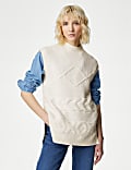 Cable Knitted Vest with Wool