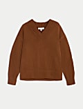 Pure Cotton V-Neck Jumper