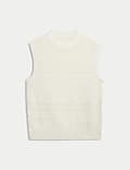 Merino Wool Blend Textured Knitted Vest