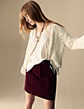 Pure Cotton Fringed Cardigan