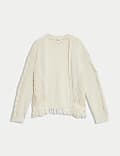 Pure Cotton Fringed Cardigan