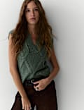 Embellished Cable Knit V-Neck Tabard