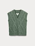 Embellished Cable Knit V-Neck Tabard