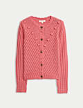 Knitted Button Detail Relaxed Cardigan 