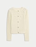 Knitted Button Detail Relaxed Cardigan 