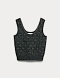 Jacquard Cropped Knitted Vest