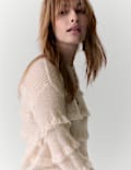 Pull &agrave; col rond en maille avec mohair