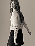 Cotton Rich Textured Crew Neck Jumper