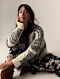 Cotton Rich Striped Textured V-Neck Cardigan