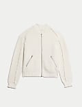 Cotton Rich Ruffle Bomber Jacket