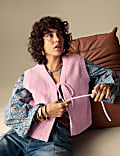 Ribbed Tie Front Tabard with Wool