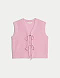 Ribbed Tie Front Tabard with Wool