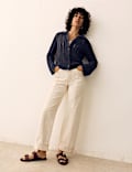 Cotton Rich Textured Collared Cardigan