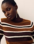 Striped Knitted Top with Mohair