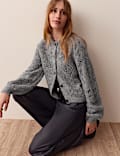 Pointelle Cardigan with Wool
