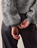 Pointelle Cardigan with Wool