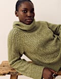 Pointelle Roll Neck Jumper