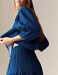 Pure Cotton Midaxi Tiered Skirt