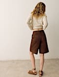 Suede Bermuda Shorts