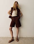 Suede Bermuda Shorts
