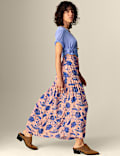 Floral Midi Tiered Maxi Skirt