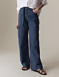 Cotton Rich Cargo Wide Leg Trousers