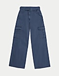 Cotton Rich Cargo Wide Leg Trousers