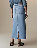 Denim Split Back Maxi Skirt