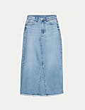 Denim-Maxirock mit Schlitz hinten