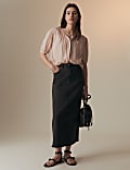 Maxi-rok van denim met split achter