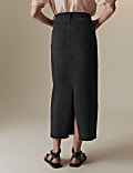 Denim Split Back Maxi Skirt