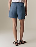 Pure Cotton Textured High Waisted Shorts