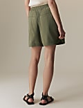 Linen Blend High Waisted Shorts