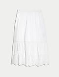 Cotton Rich Broderie Midaxi Tiered Skirt