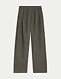 Celana Panjang Santai Slouchy dengan Wol