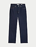Mid Rise Straight Leg Ankle Grazer Jeans