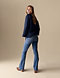 Cotton Rich High Waisted Flared Jeans
