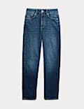 Girlfriend Mid Rise Turn Up Jeans with Lyocell