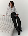 High Waisted Wide Leg Jeans with Lyocell