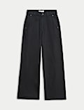 High Waisted Wide Leg Jeans with Lyocell