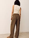 Striped Tapered Trousers with Linen