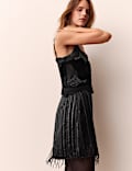 Embellished Mini A-Line Skirt