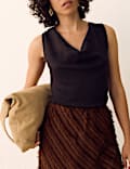 Tufted Asymmetric Midaxi Tiered Skirt