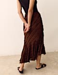 Tufted Asymmetric Midaxi Tiered Skirt