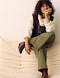 Pure Cotton Cargo Straight Leg Trousers