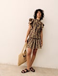 Pure Cotton Printed Floral Mini Skirt