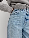 High Waisted Crease Front Barrel Jeans