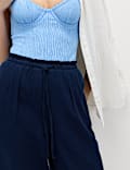 Lot de 2 pantalons coupe large avec lin