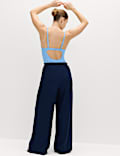 Lot de 2 pantalons coupe large avec lin