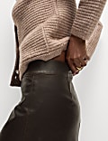 Leather Look Mini A-Line Skirt